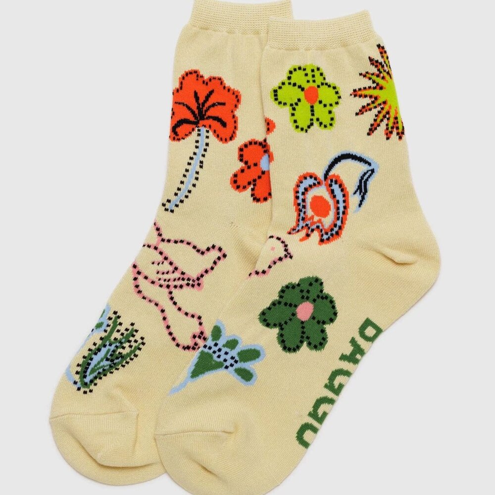 NWT Baggu Crew Sock - Birds